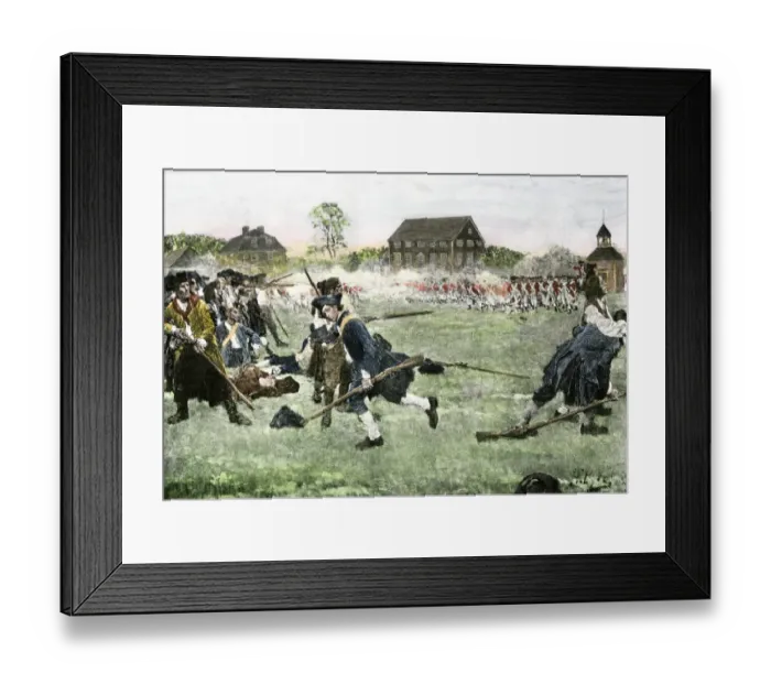 Framed Print : The fight on Lexington Green Framed Print : The fight on Lexington Green