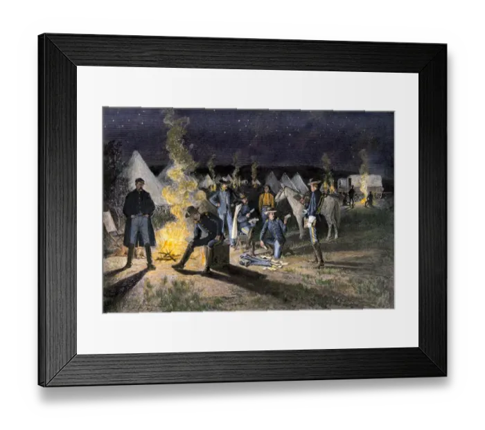 Framed Print : Mail call in an army camp on the western frontier Framed Print : Mail call in an army camp on the western frontier