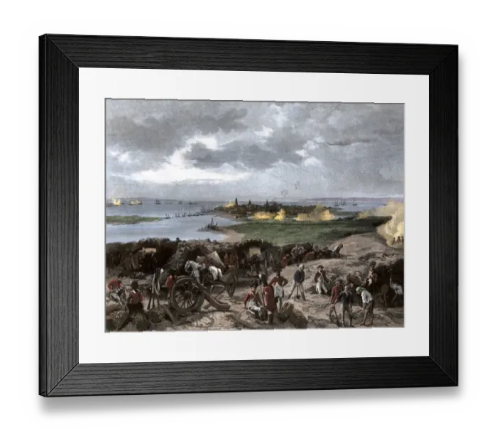 Framed Print : Hand-colored engraving