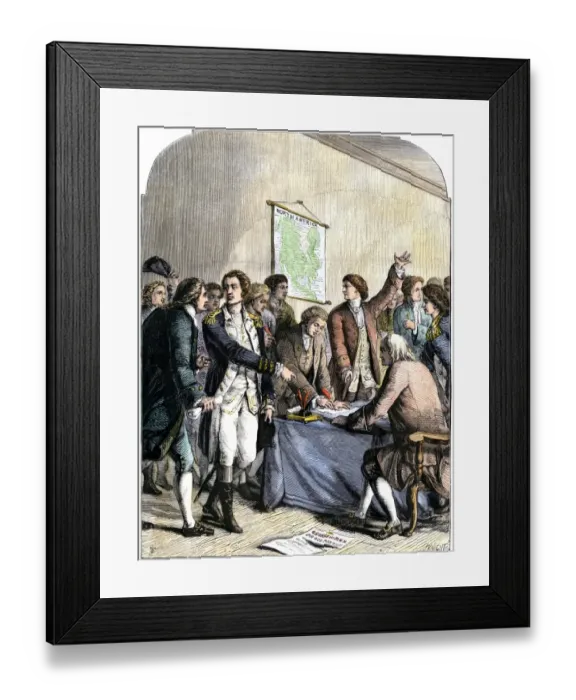 Framed Print : Delegates signing the Declaration of American Independence Framed Print : Delegates signing the Declaration of American Independence