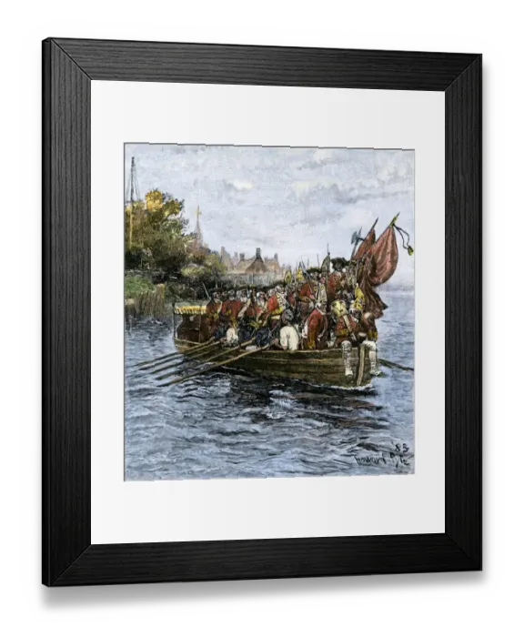 Framed Print : Last boatload of British troops evacuating New York City Framed Print : Last boatload of British troops evacuating New York City