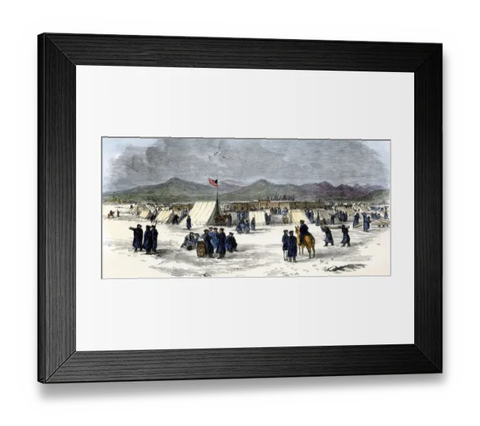 Framed Print : Construction of Fort Bridger, Wyoming, 1850s
