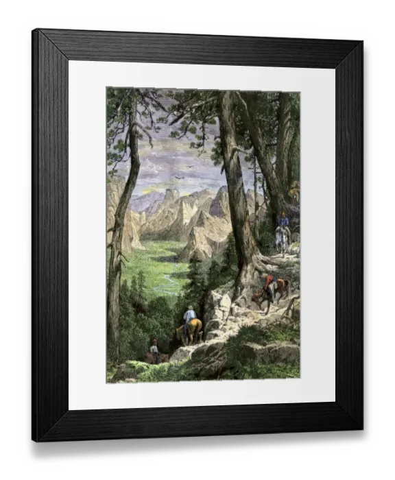 Framed Print : Yosemite visitors, 1870s Framed Print : Yosemite visitors, 1870s