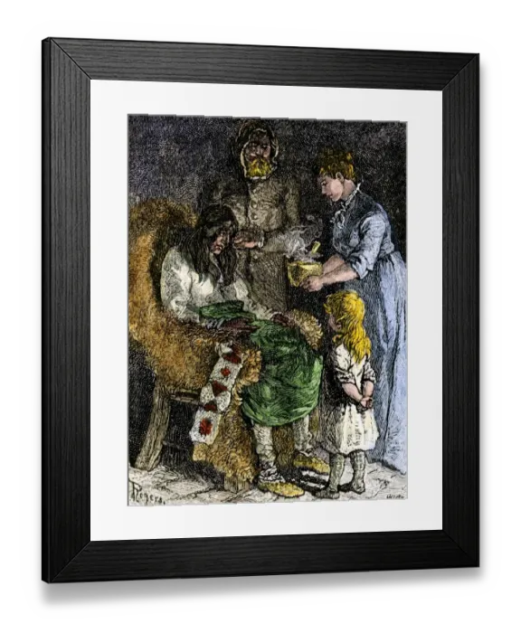 Framed Print : Marcus and Narcissa Whitman, missionaries in Oregon, 1840s