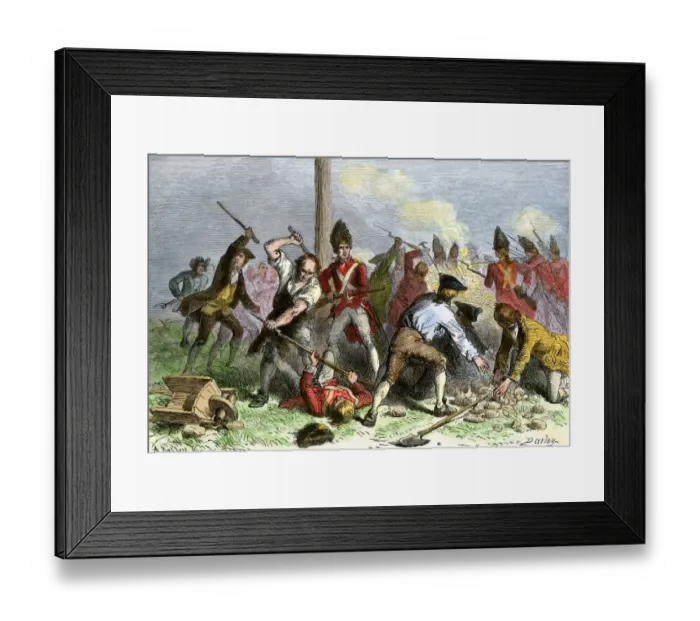 Framed Print : Colonials defending the Liberty Pole Framed Print : Colonials defending the Liberty Pole