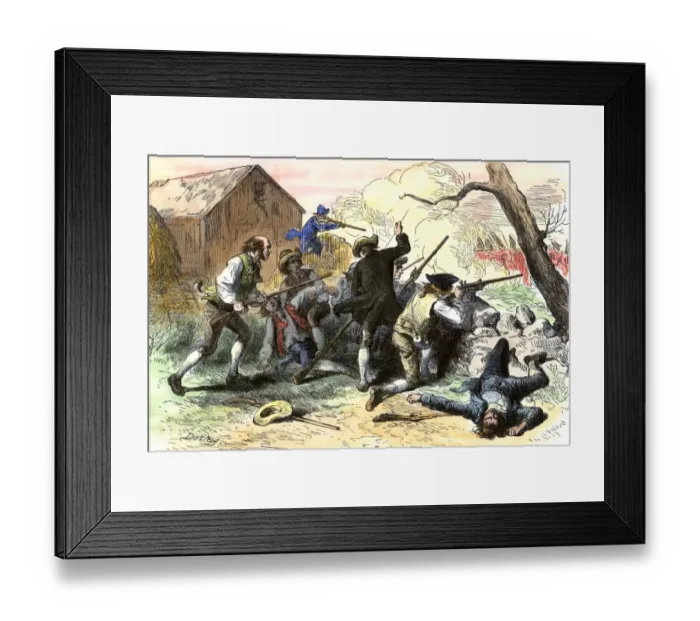 Framed Print : Minutemen at the Battle of Lexington Framed Print : Minutemen at the Battle of Lexington