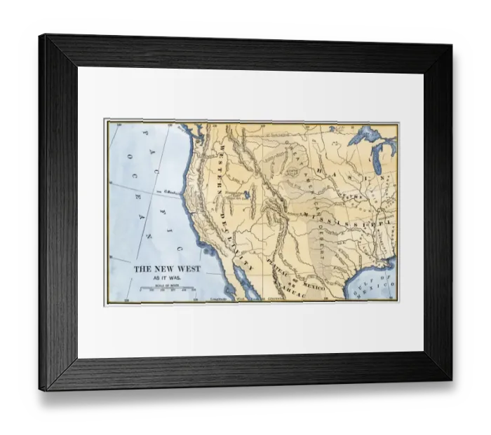 Framed Print : Western US frontier, early 1800s Framed Print : Western US frontier, early 1800s