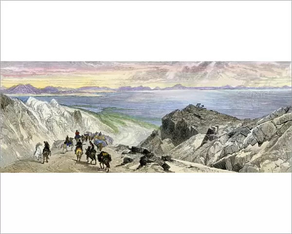 Pioneers approaching the Great Salt Lake, Utah