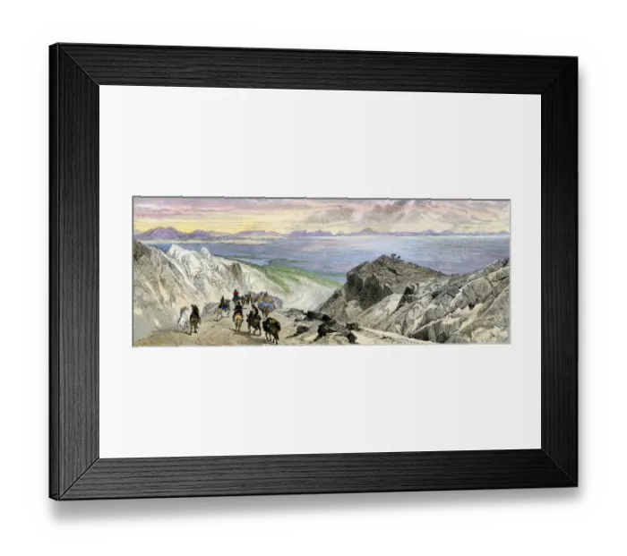 Framed Print : Pioneers approaching the Great Salt Lake, Utah Framed Print : Pioneers approaching the Great Salt Lake, Utah