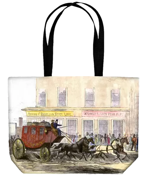 First Butterfields Overland stagecoach, Atchison, Kansas, 1866