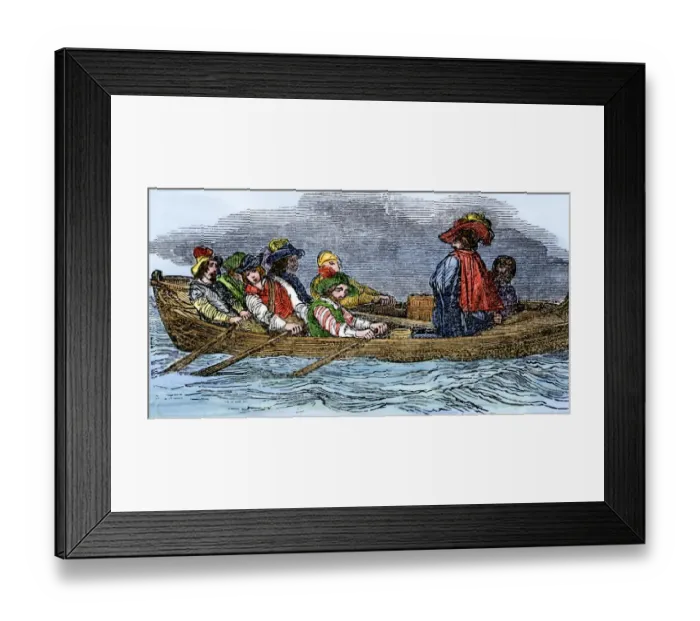 Framed Print : Captain John Smith exploring the Chesapeake Bay region Framed Print : Captain John Smith exploring the Chesapeake Bay region