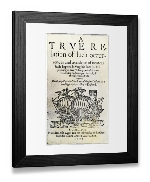Framed Print : Title page of John Smiths book Framed Print : Title page of John Smiths book