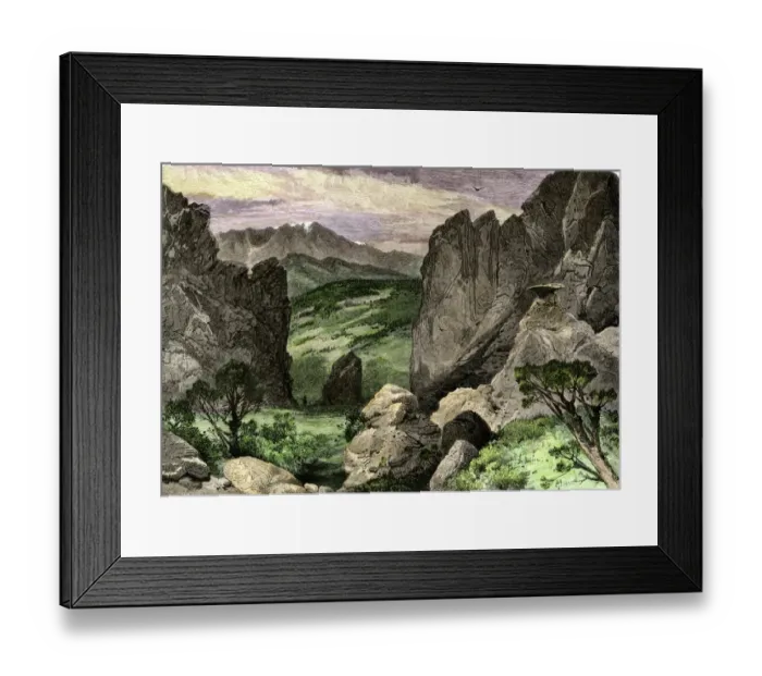 Framed Print : Pikes Peak, viewed from the Garden of the Gods Framed Print : Pikes Peak, viewed from the Garden of the Gods