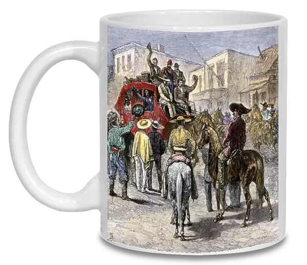 Stagecoach leaving Texas for Yuma, 1870s