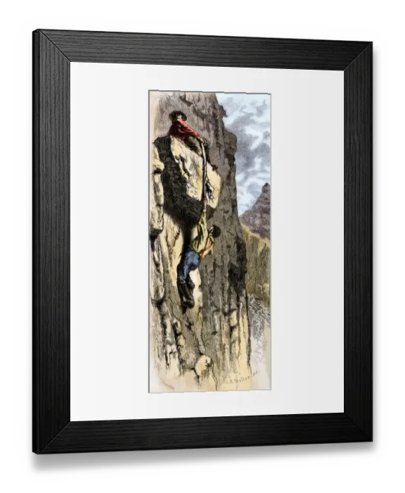 Framed Print : Rescue of John Wesley Powells Colorado River expedition by climbing out of Framed Print : Rescue of John Wesley Powells Colorado River expedition by climbing out of
