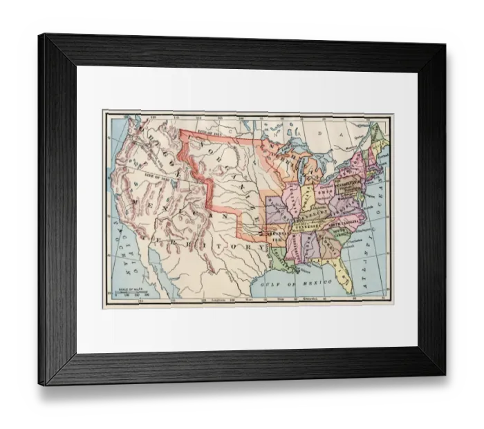 Framed Print : United States territory in 1830 Framed Print : United States territory in 1830
