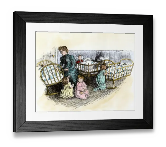 Framed Print : Children in Jane Addams Hull House day nursery Framed Print : Children in Jane Addams Hull House day nursery