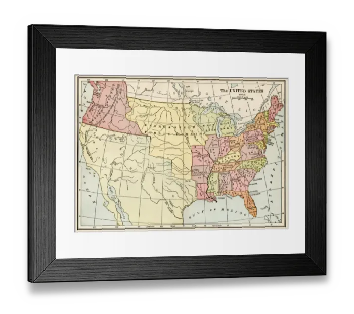Framed Print : United States in 1825 Framed Print : United States in 1825