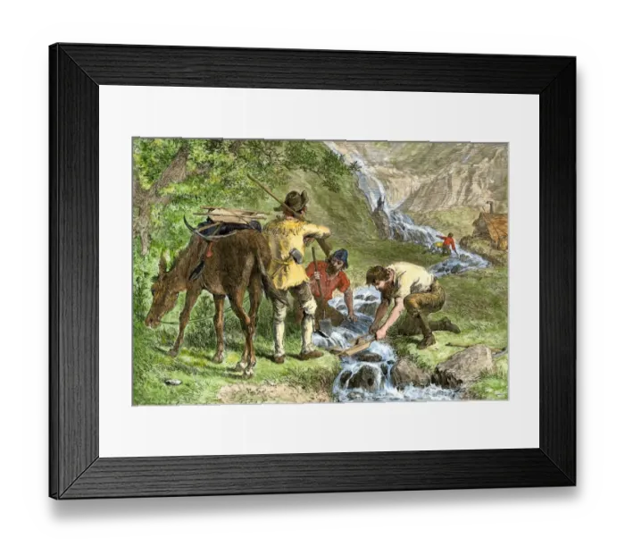 Framed Print : California Gold Rush prospectors Framed Print : California Gold Rush prospectors