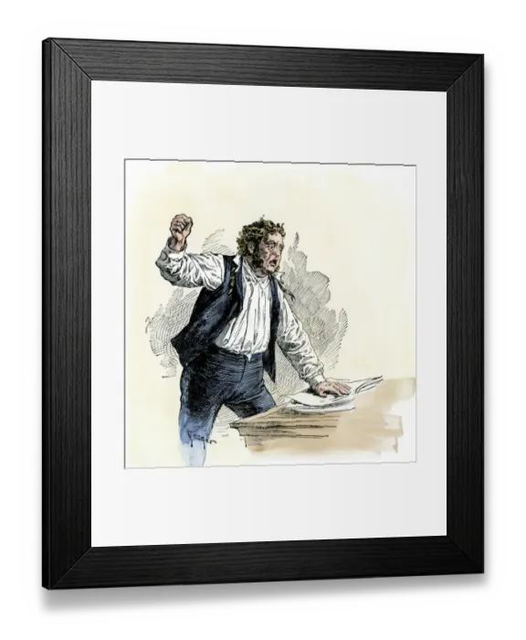 Framed Print : Abolitionist Elijah P. Lovejoy denouncing slave owners before the US Congress