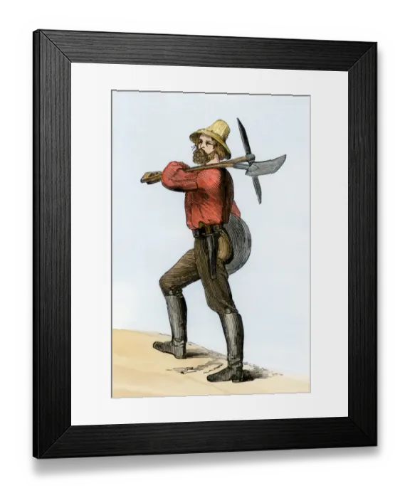 Framed Print : Prospector in the California Gold Rush Framed Print : Prospector in the California Gold Rush