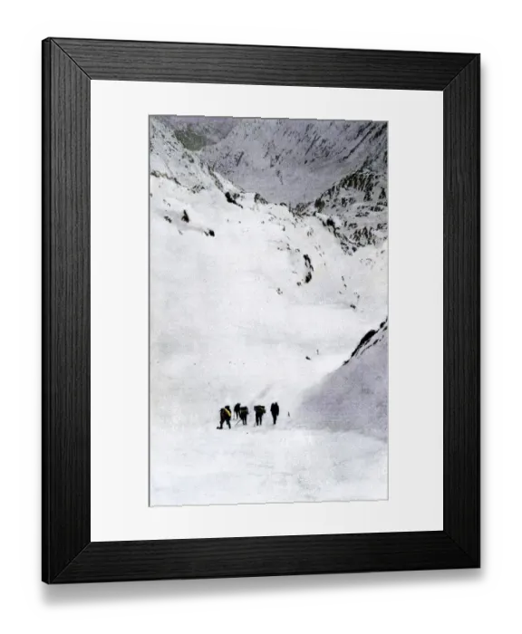 Framed Print : Prospectors nearing summit of the Chilkoot Pass on their way to the Klondyke