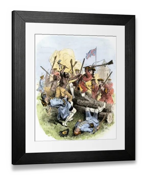 Framed Print : English army ambushed near Lake George Framed Print : English army ambushed near Lake George