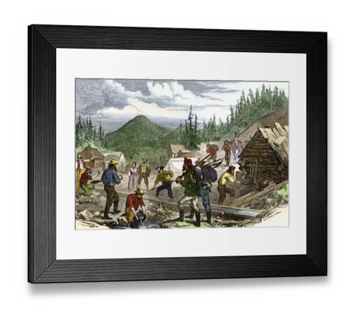 Framed Print : Prospectors working the Gregory gold diggings in the Colorado Rockies Framed Print : Prospectors working the Gregory gold diggings in the Colorado Rockies