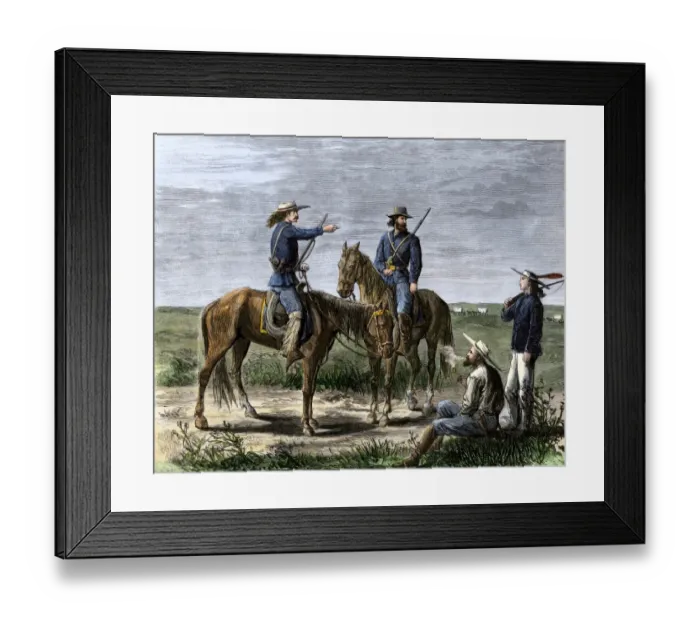 Framed Print : Scouts for General Custer, Indian wars Framed Print : Scouts for General Custer, Indian wars