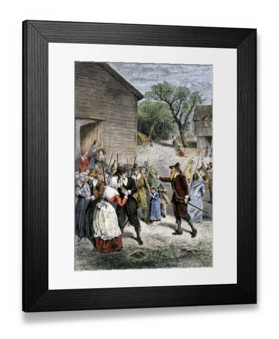 Framed Print : Goffe rallying the colonists of Hadley Framed Print : Goffe rallying the colonists of Hadley