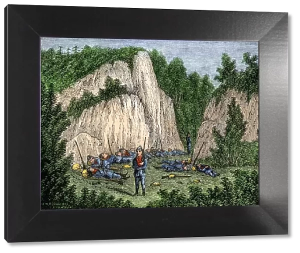 Connecticut militia camped during the Pequot War