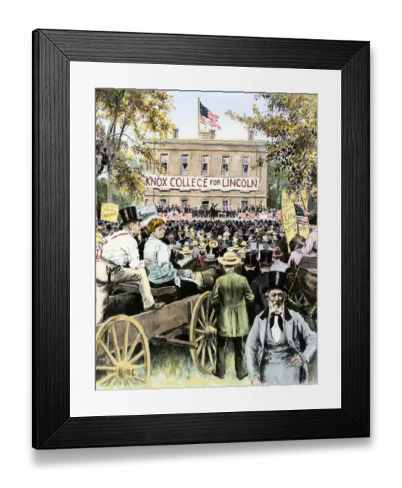 Framed Print : Lincoln-Douglas debate at Galesburg