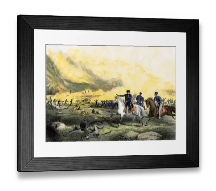 Framed Print : General Zachary Taylor in command of US troops against Santa Anas forces Framed Print : General Zachary Taylor in command of US troops against Santa Anas forces
