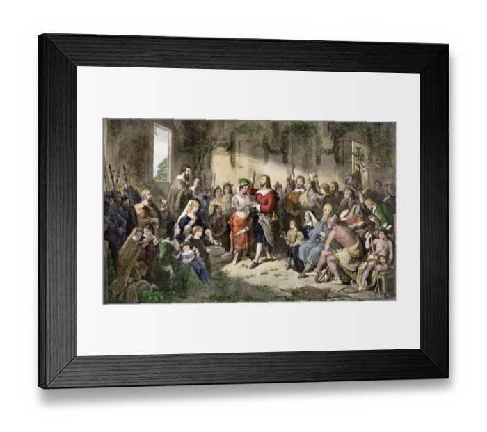Framed Print : Marriage of Pocahontas to John Rolfe Framed Print : Marriage of Pocahontas to John Rolfe