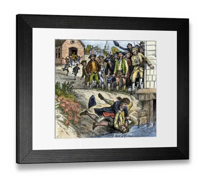 Framed Print : Angry protestors during Shays Rebellion in Massachusetts Framed Print : Angry protestors during Shays Rebellion in Massachusetts