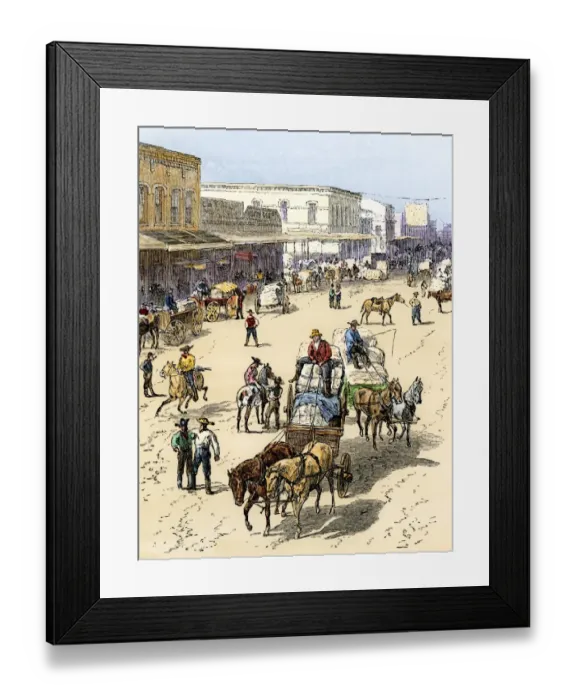 Framed Print : Dallas in the 1870s Framed Print : Dallas in the 1870s