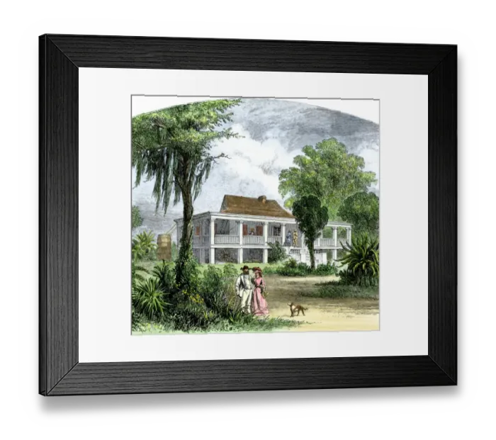 Framed Print : A plantation home in Mississippi before the Civil War Framed Print : A plantation home in Mississippi before the Civil War