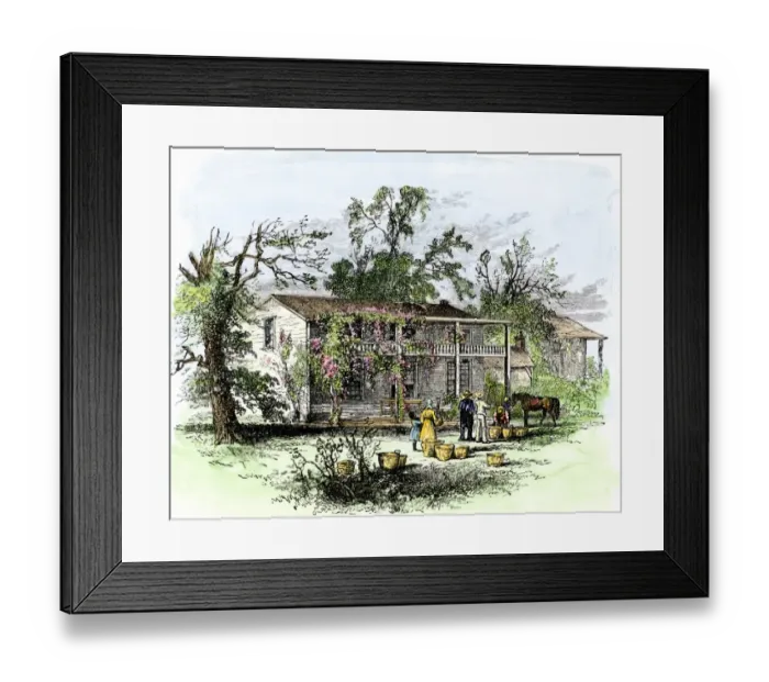 Framed Print : A plantation house in Georgia Framed Print : A plantation house in Georgia