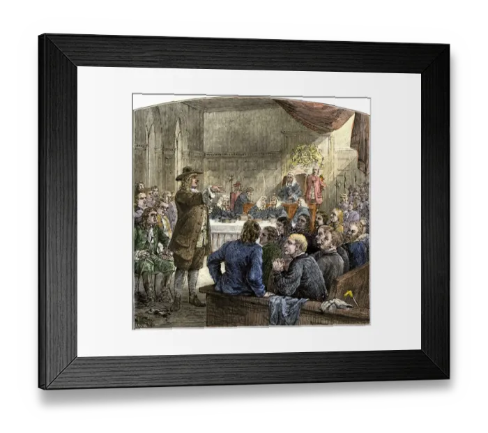 Framed Print : Trial of William Penn as a Nonconformist Framed Print : Trial of William Penn as a Nonconformist