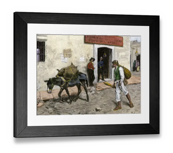 Framed Print : Los Angeles when a Mexican village