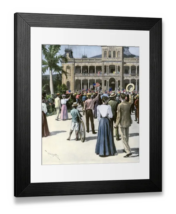 Framed Print : U. S. annexation of Hawaii cheered in Honolulu, 1898
