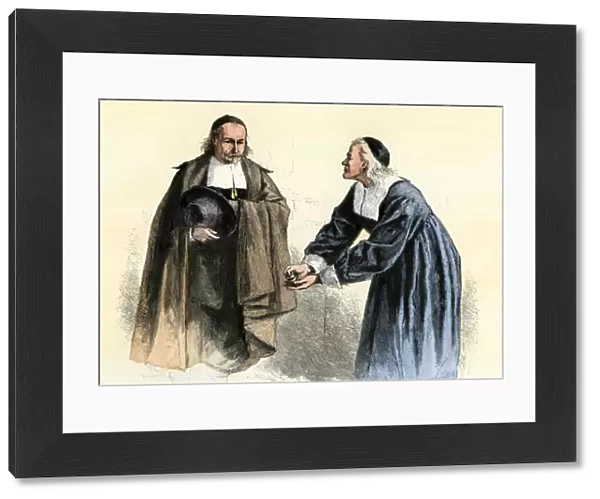 Puritans arguing a point, 1600s