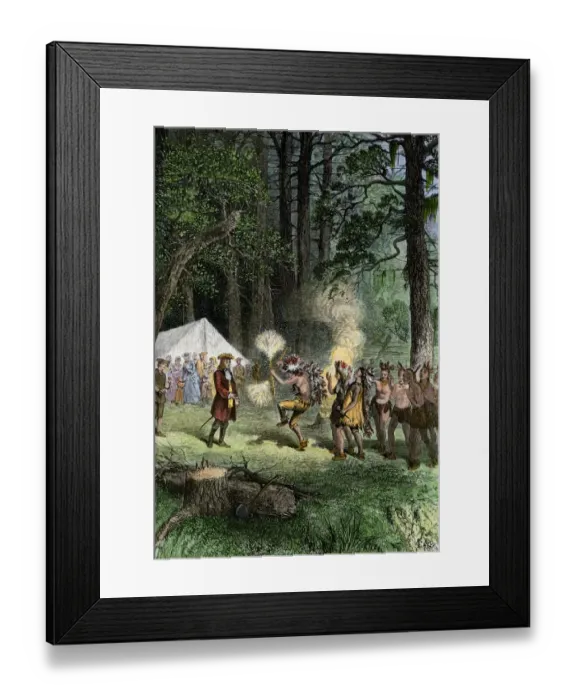 Framed Print : Yamacraws welcome James Oglethorpe to Georgia Framed Print : Yamacraws welcome James Oglethorpe to Georgia