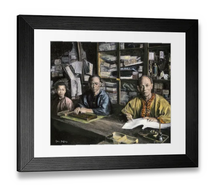 Framed Print : Chinese merchant and accountant in San Francisco Framed Print : Chinese merchant and accountant in San Francisco