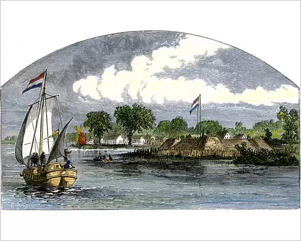 Dutch ship threatening English colonists in Connecticut