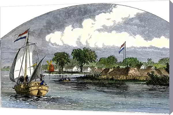Dutch ship threatening English colonists in Connecticut