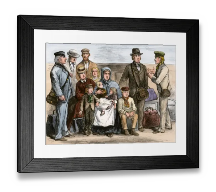 Framed Print : Russian emigrants to the USA, 1800s Framed Print : Russian emigrants to the USA, 1800s