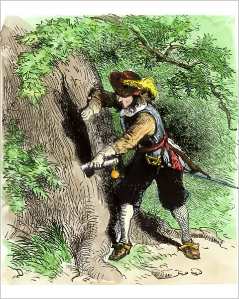 Hiding the Connecticut charter in an oak tree, 1687