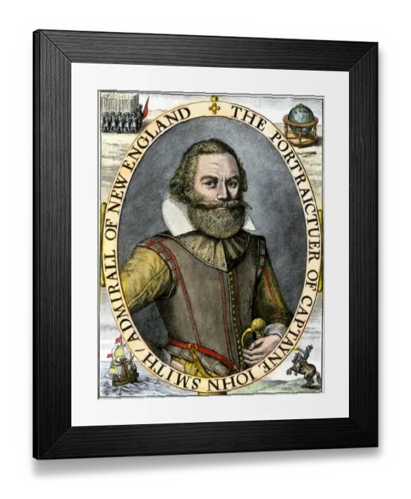 Framed Print : Captain John Smith, colonizer of Jamestown Framed Print : Captain John Smith, colonizer of Jamestown