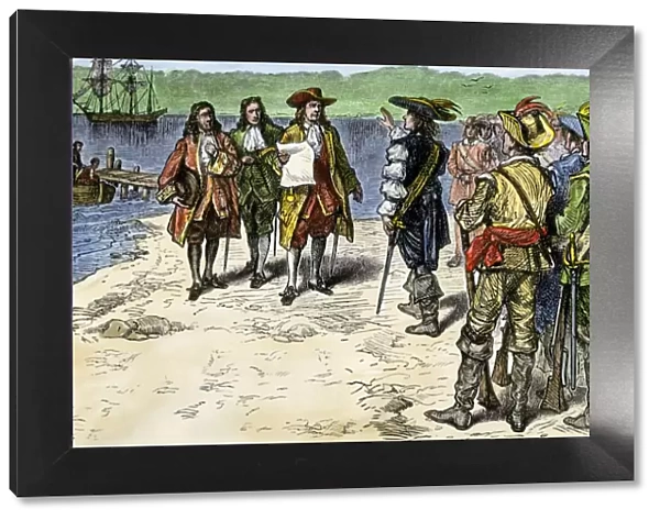 Colonial Governor Andros arriving in Connecticut, 1687